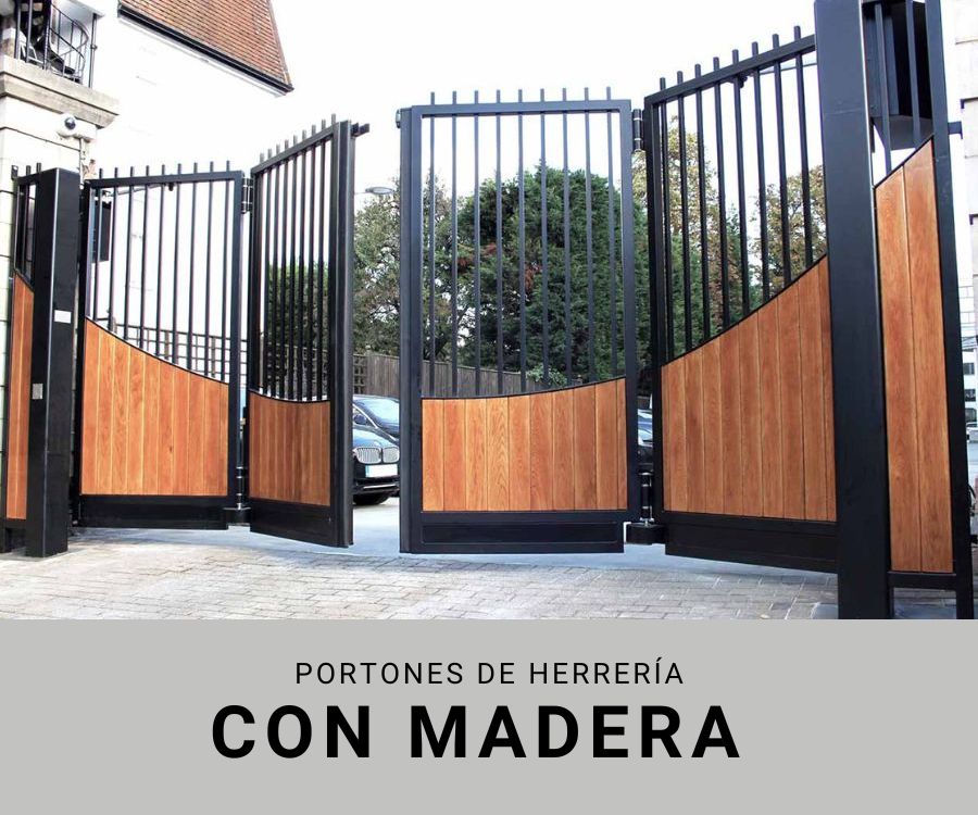 PORTONES DE HERRERIA CON MADERA