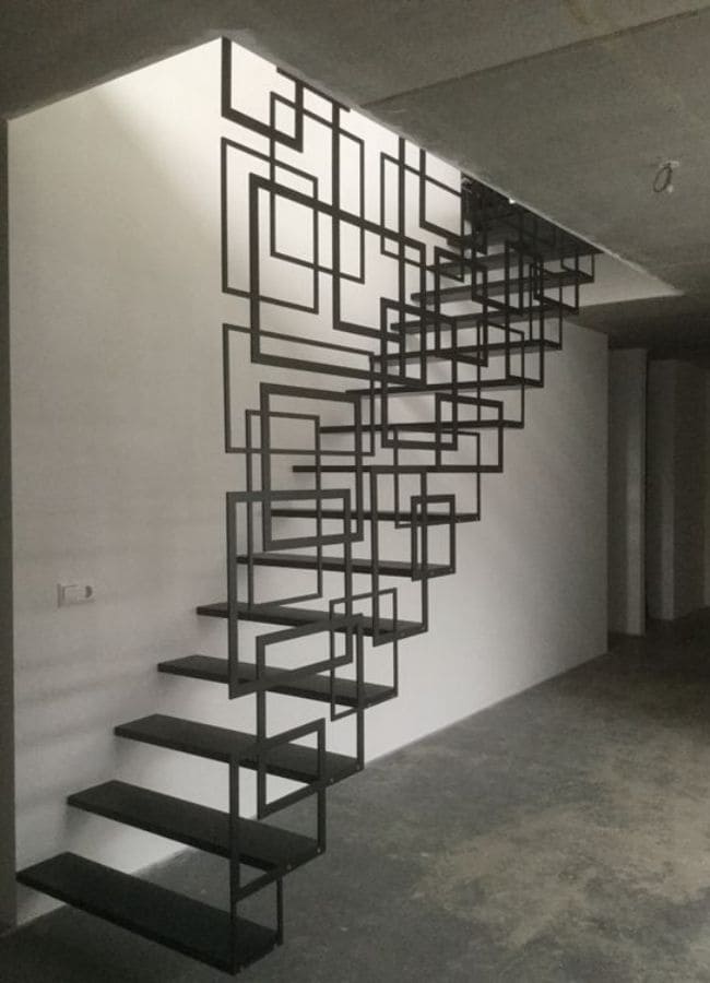 diseño liviano y sencillo de escalera de herrería moderna